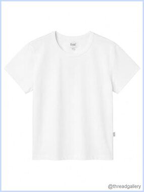 Boxy Cropped T-Shirt Crew Neck Short Sleeve Cotton Tee